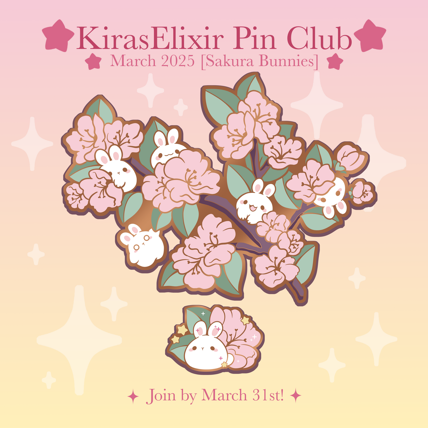 Sakura Bunny - March 2025 Pin Club