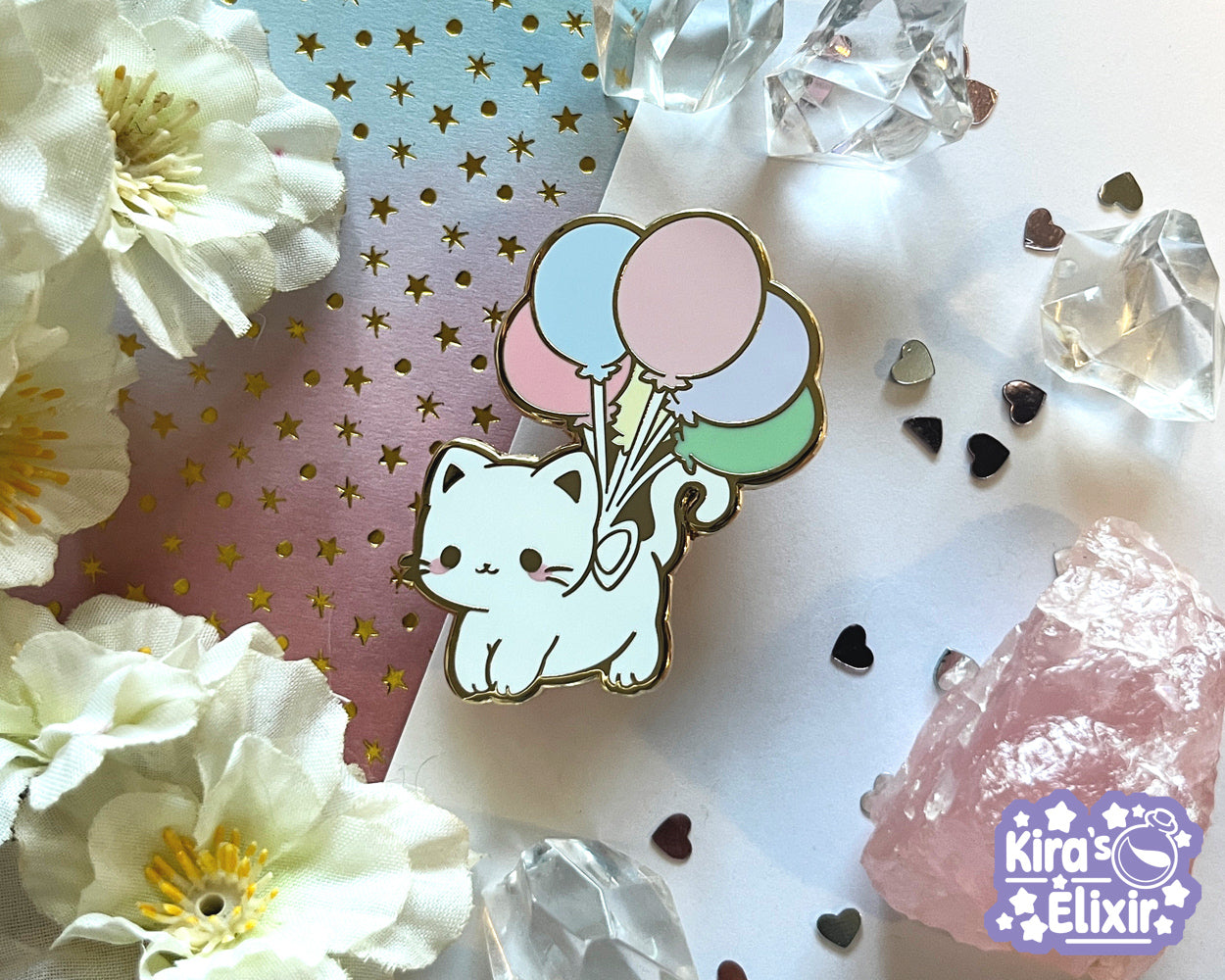 Balloon Kitty - hard enamel pin