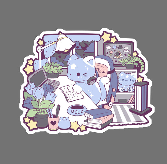 Lofi Cat - vinyl sticker