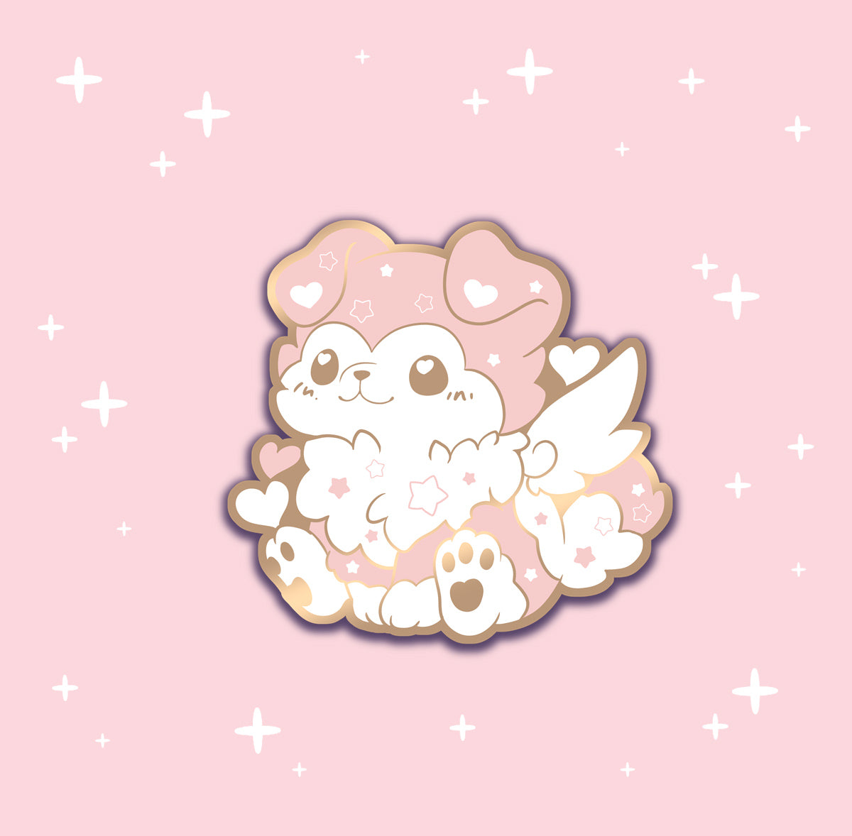 Cupid Sheltie - hard enamel pin