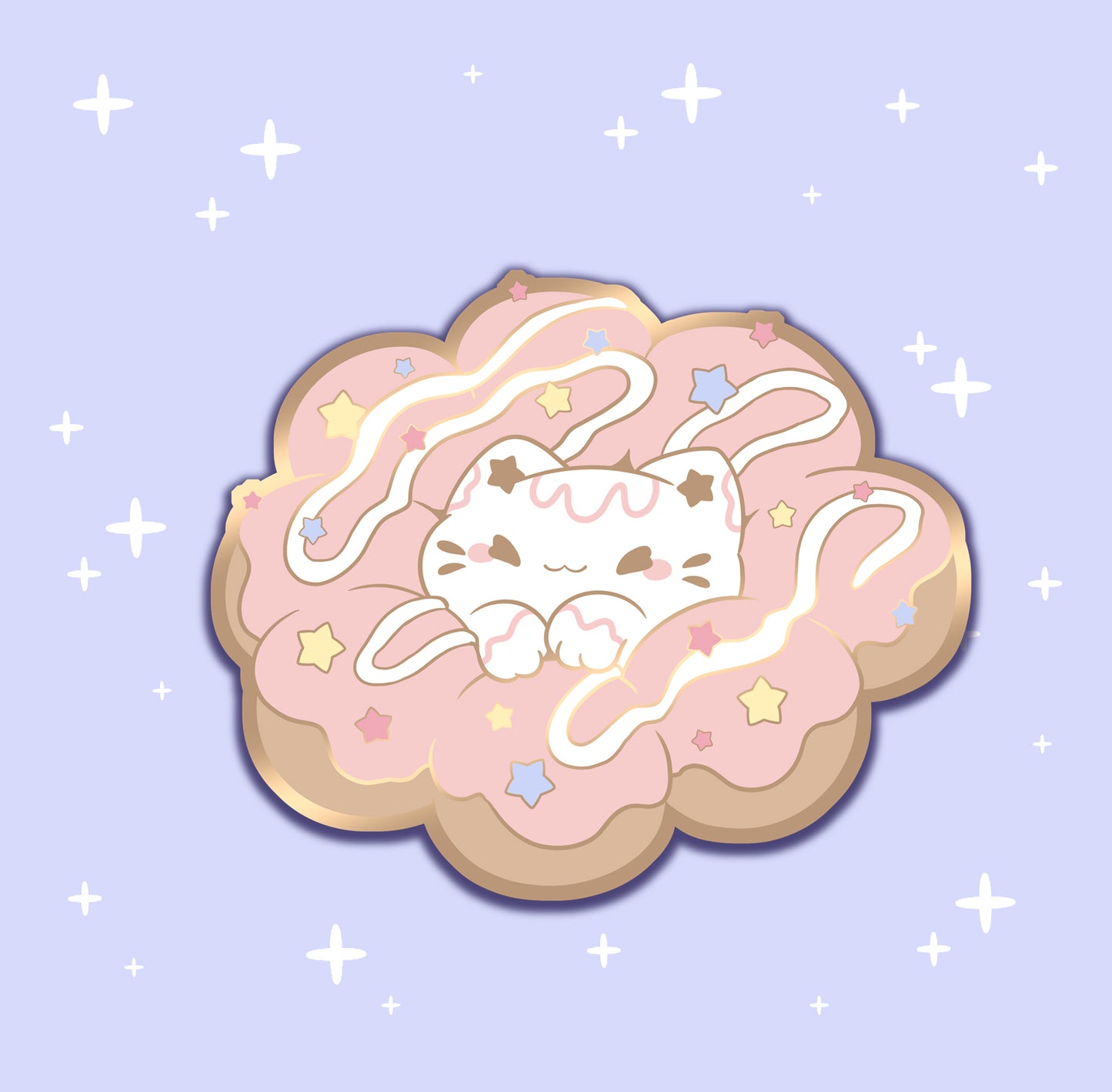 Donut Cat - hard enamel pin