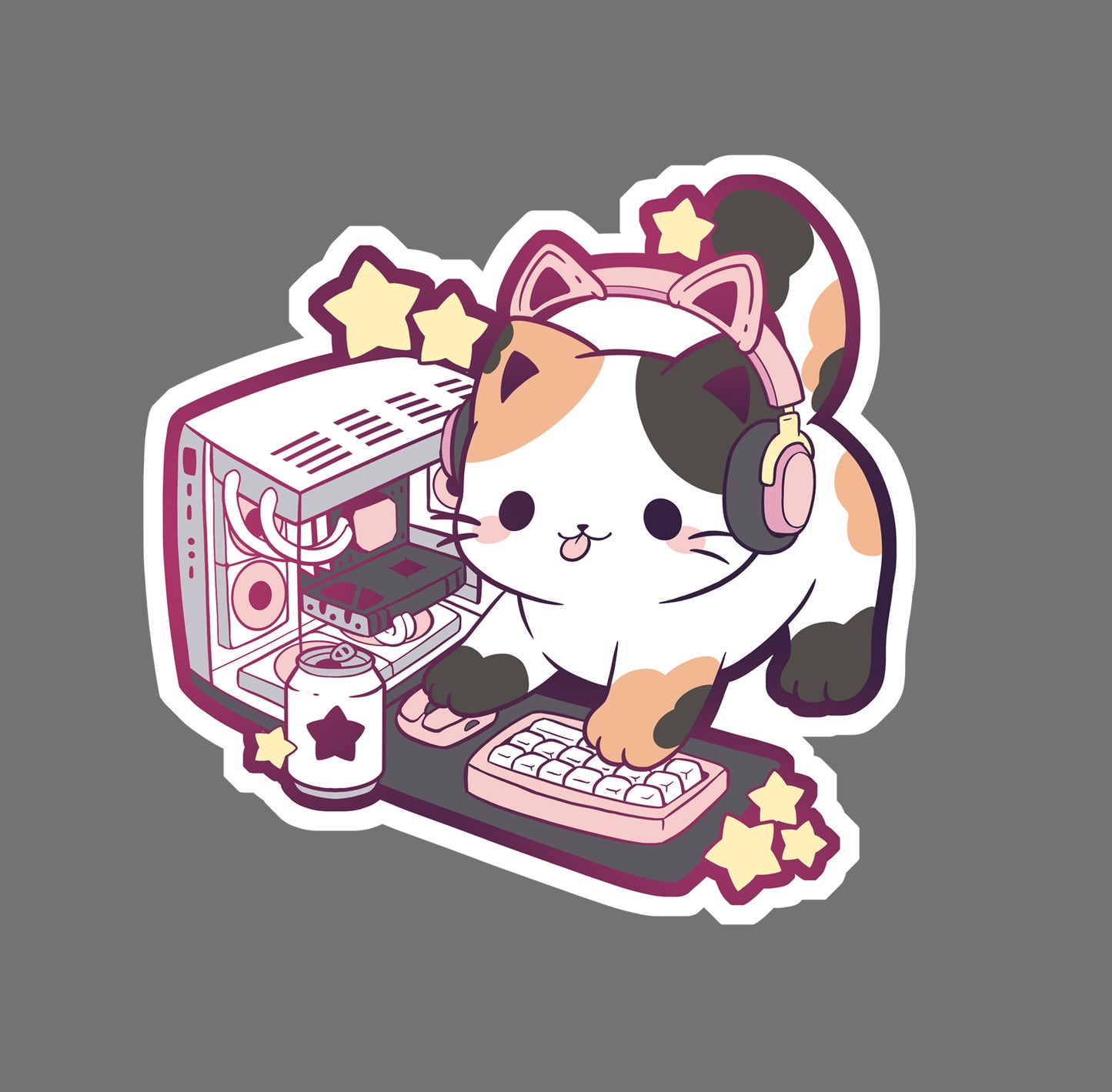 Gamer Cat - vinyl sticker
