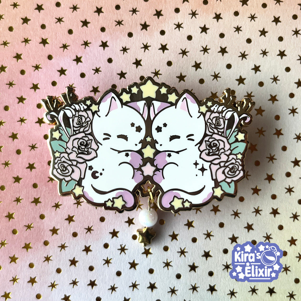Gemini Kitty - hard enamel pin