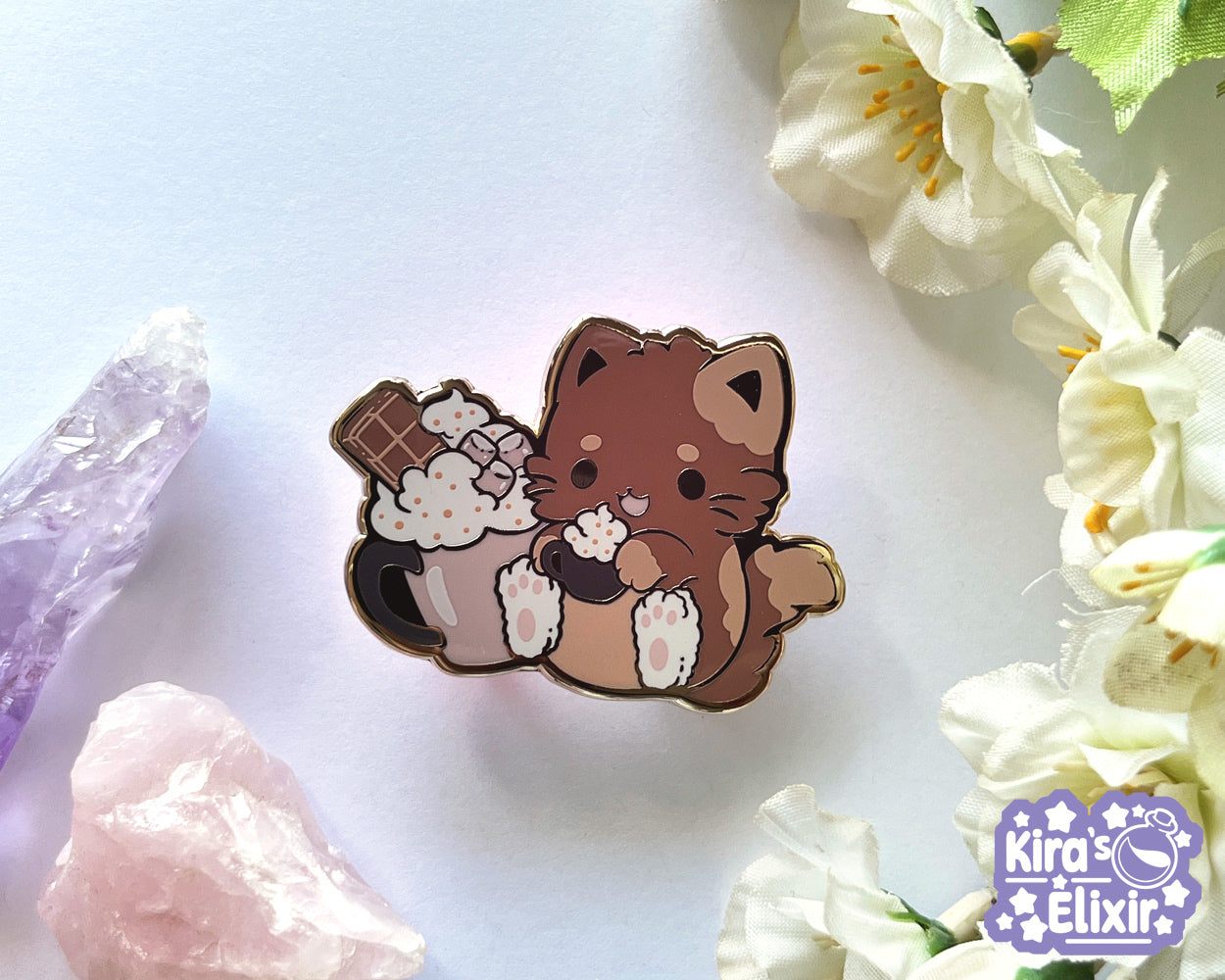 Hot Choco Kitty - hard enamel pin