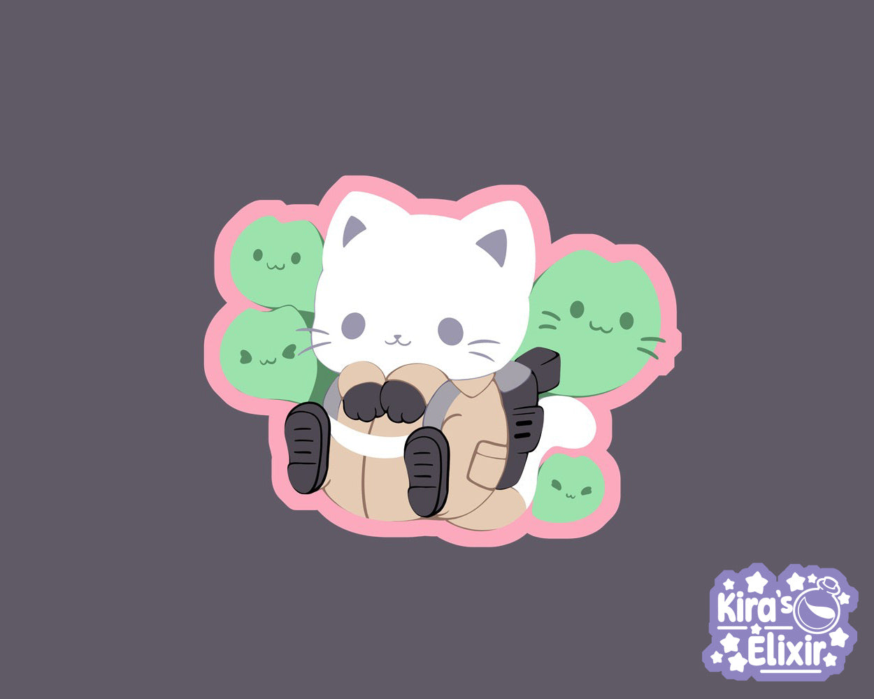 Ghostbuster Kitty - vinyl sticker