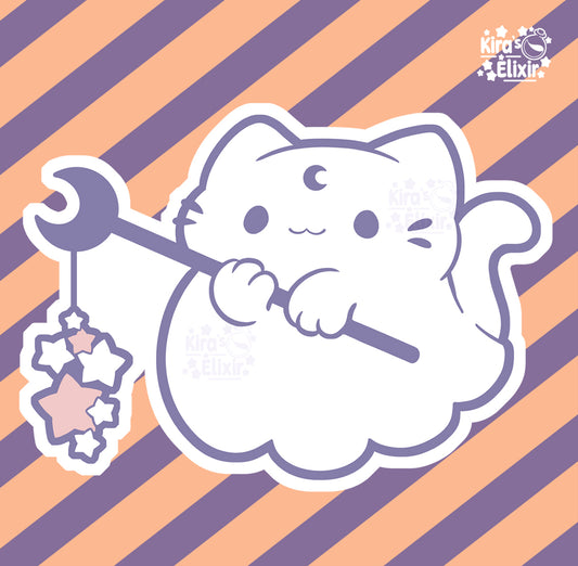 Little Ghost Kitty - vinyl sticker