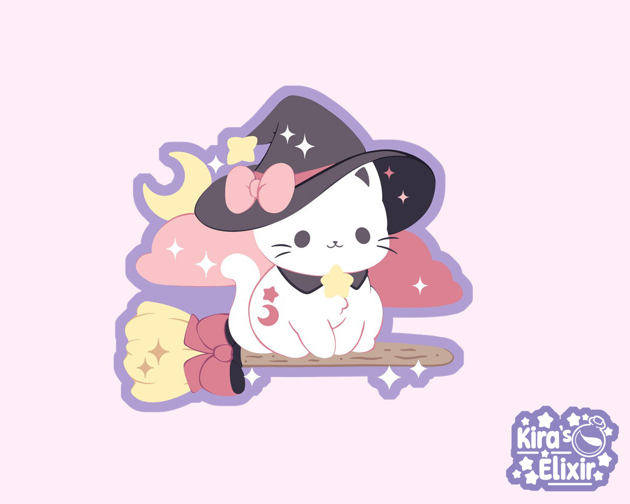 Witchy Kitty - vinyl sticker