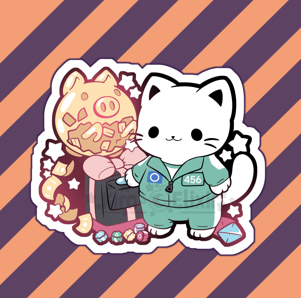 Squid Game Kitty - vinyl sticker