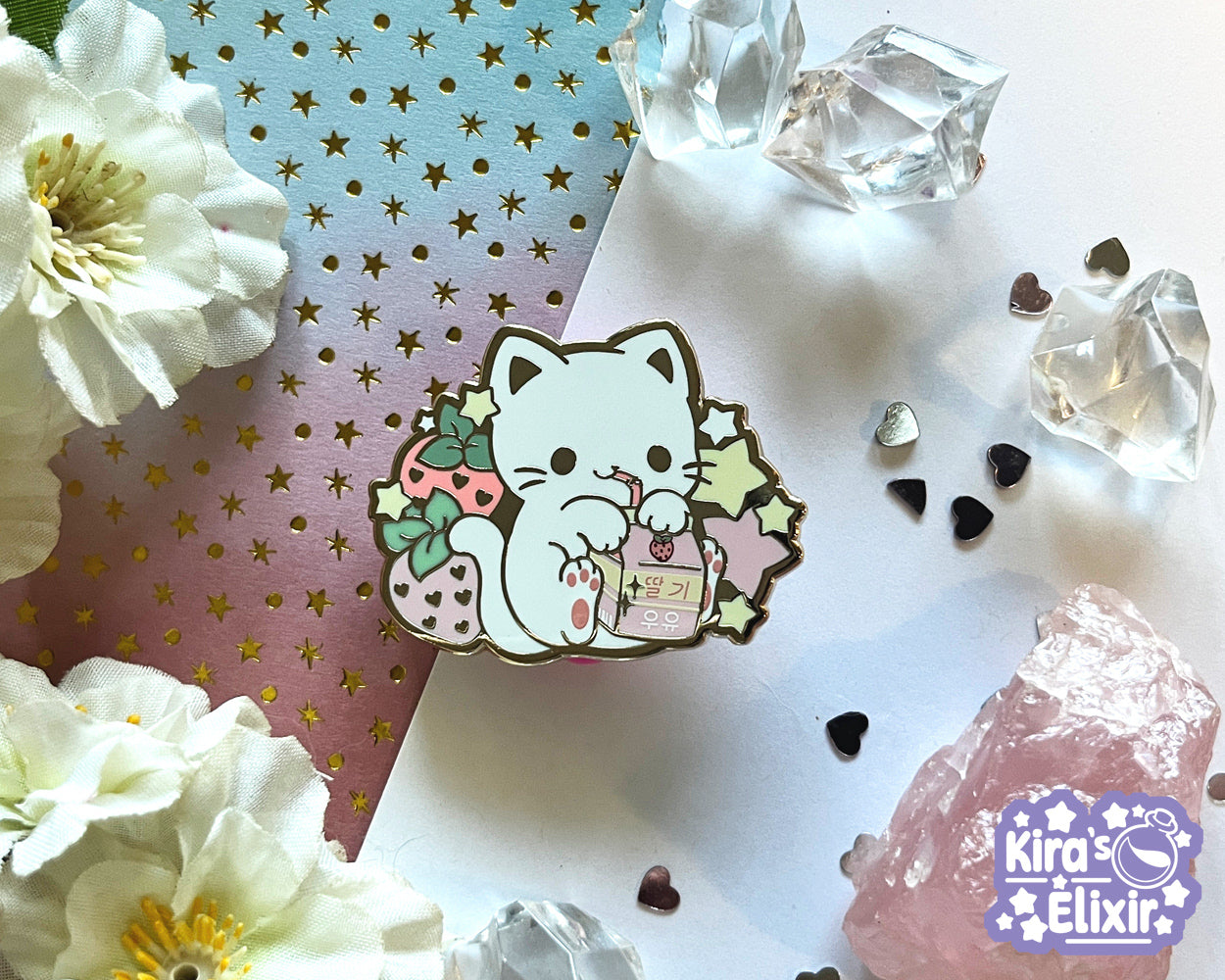Strawberry Milk - hard enamel pin