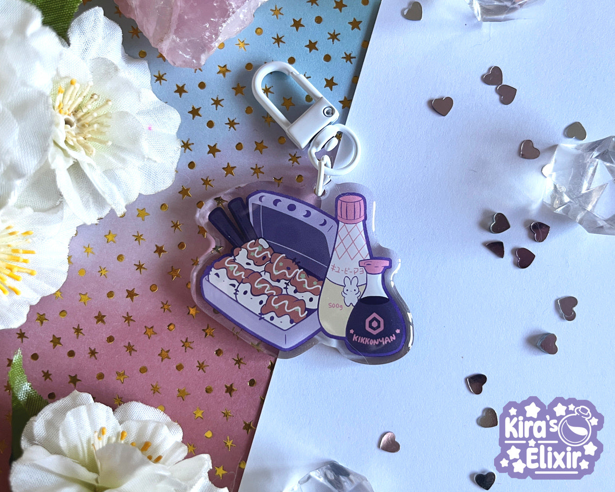 Takoyaki Kitties - acrylic keychain