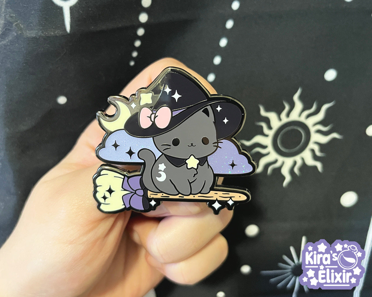 Witchy Kitty - hard enamel pin