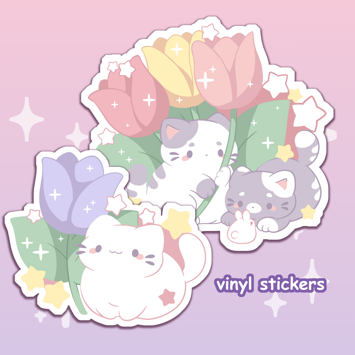 Tulip Cats - April 2025 Sticker