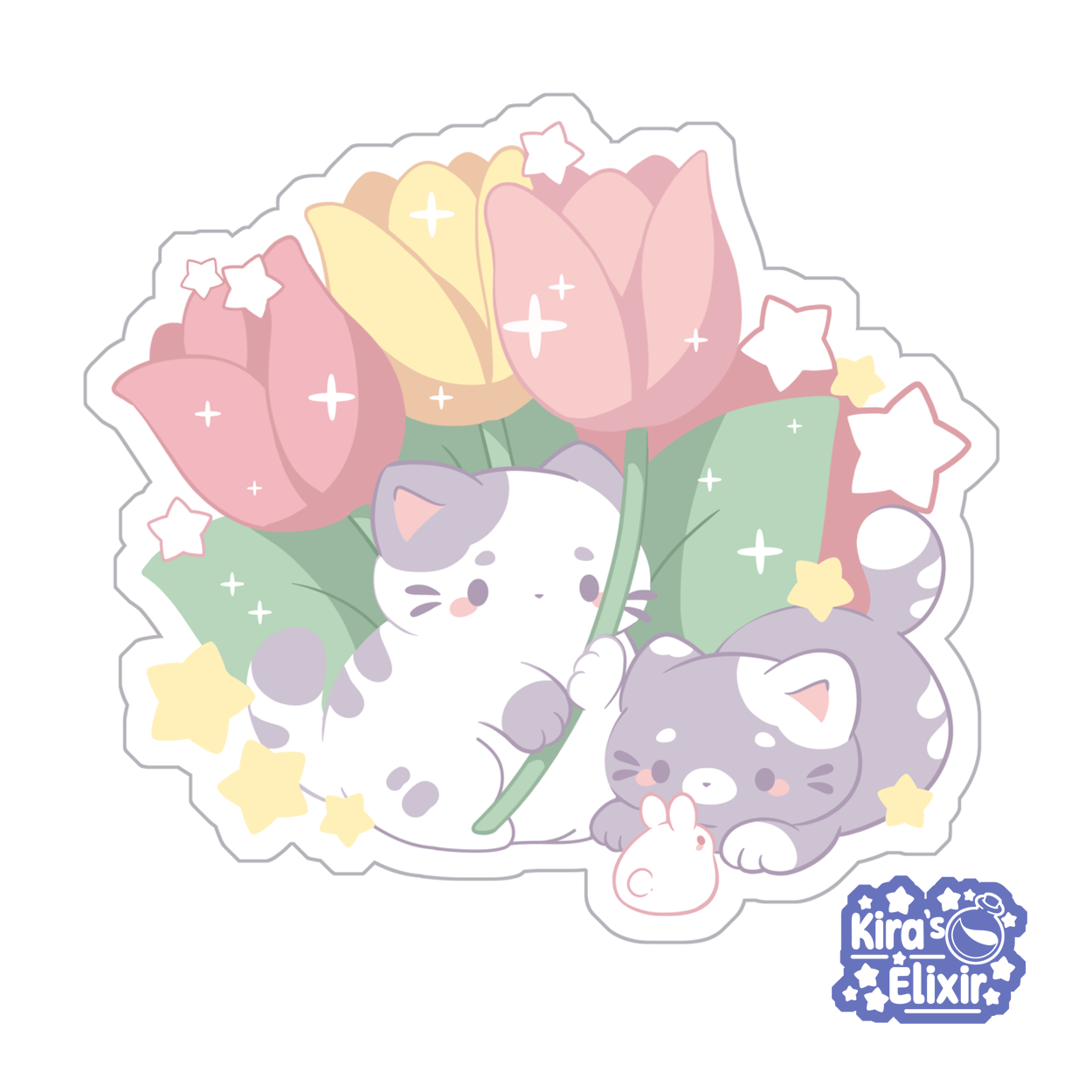 Tulip Cats - April 2025 Sticker