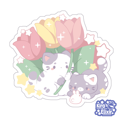 Tulip Cats - April 2025 Sticker
