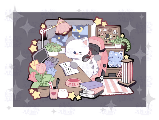 Lofi Kitty - art print