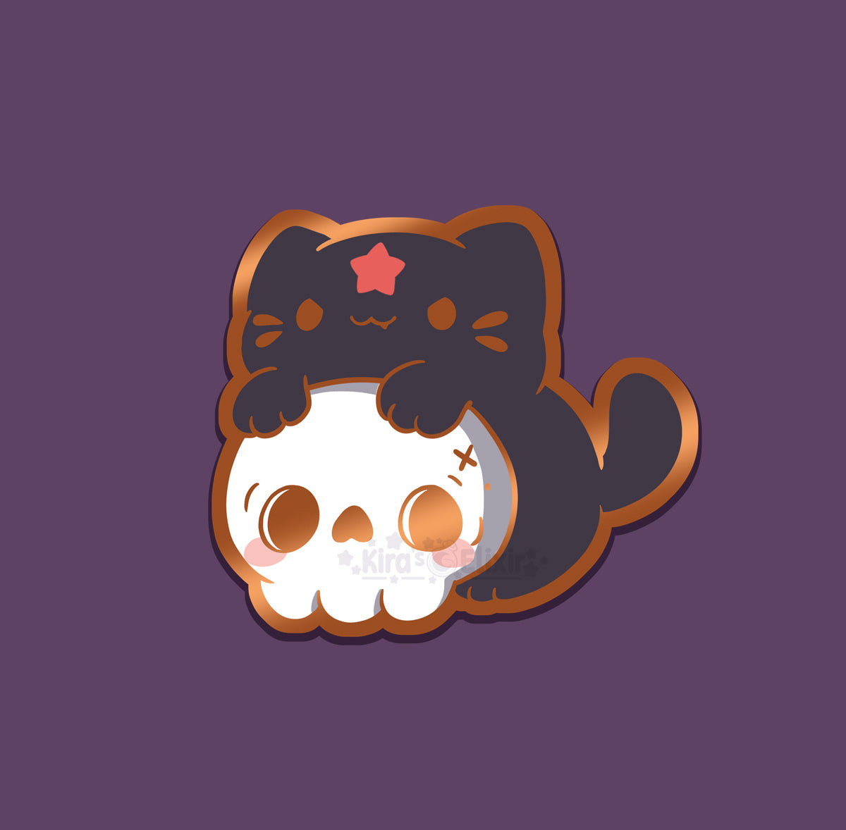Skull Kitten - hard enamel pin