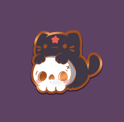 Skull Kitten - hard enamel pin