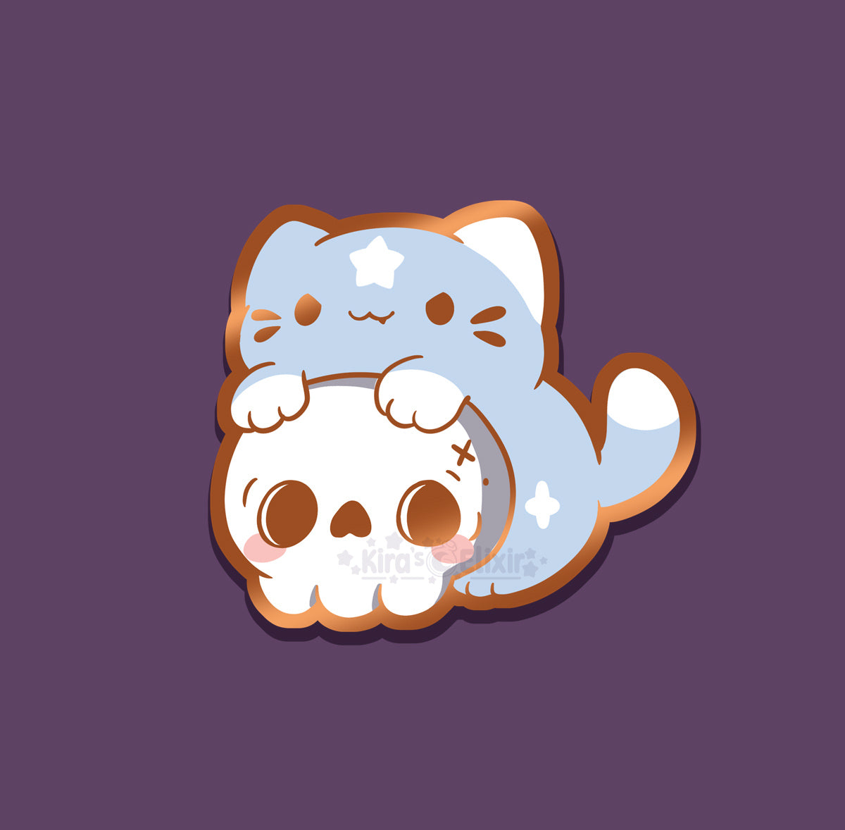 Skull Kitten - hard enamel pin