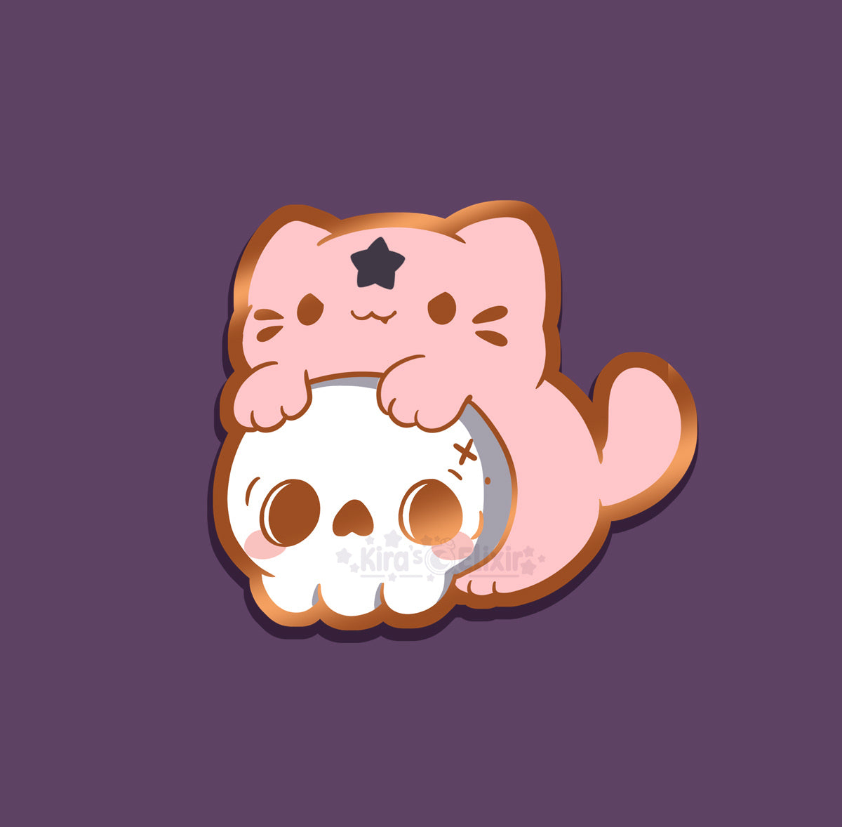Skull Kitten - hard enamel pin