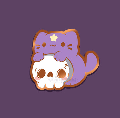 Skull Kitten - hard enamel pin