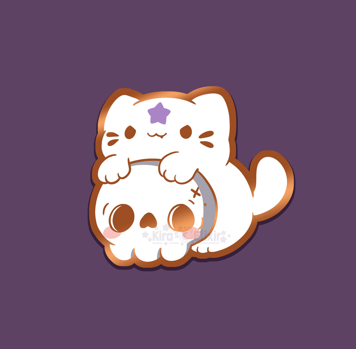 Skull Kitten - hard enamel pin