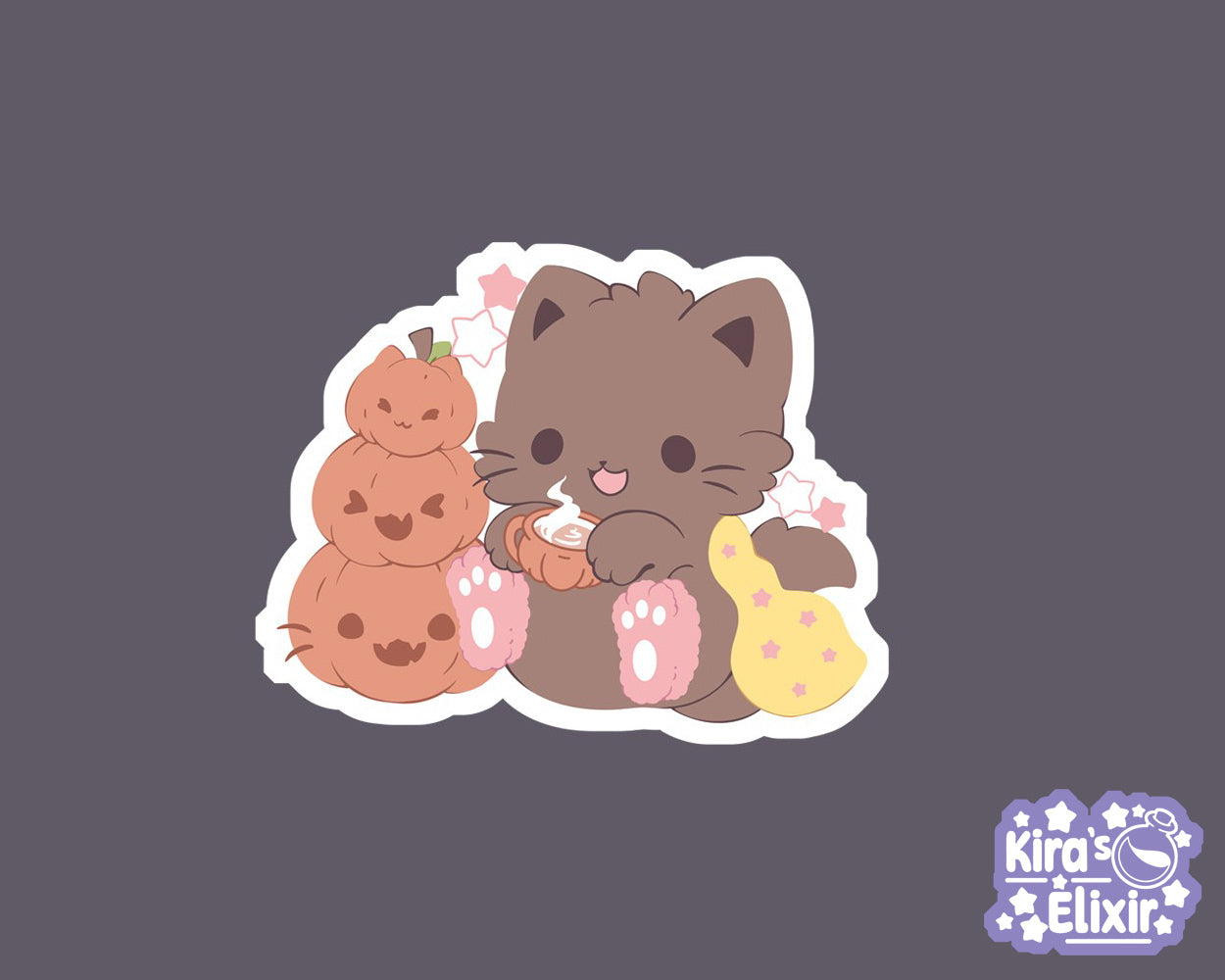 Autumn Kitty - vinyl sticker