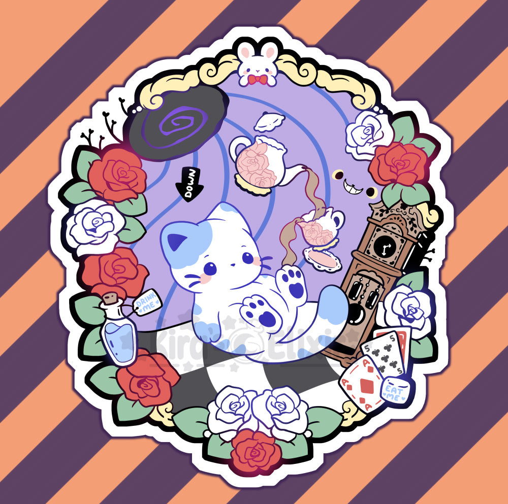 Alice Rabbit Hole - vinyl sticker