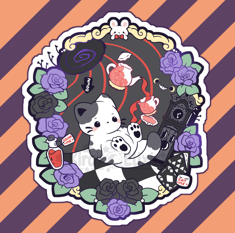 Alice Rabbit Hole - vinyl sticker