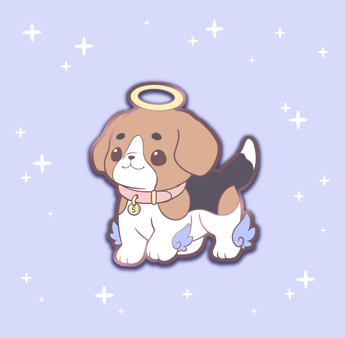 Angel Beagle - hard enamel pin