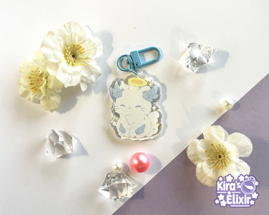 Angel Kitty - acrylic keychain