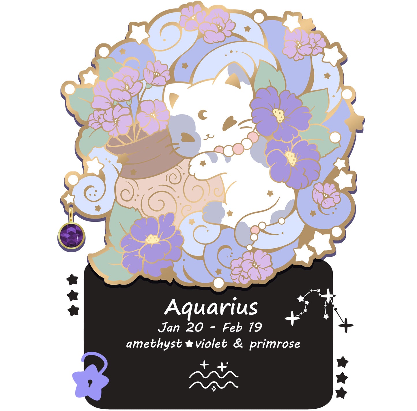 PREORDER: Astrology Kitty Trove Zodiac Enamel Pins