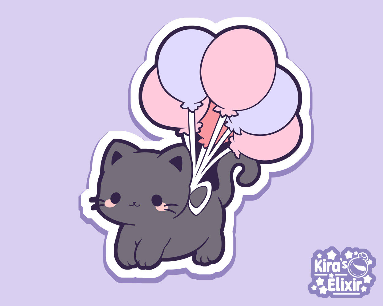 Balloon Kitty - vinyl sticker