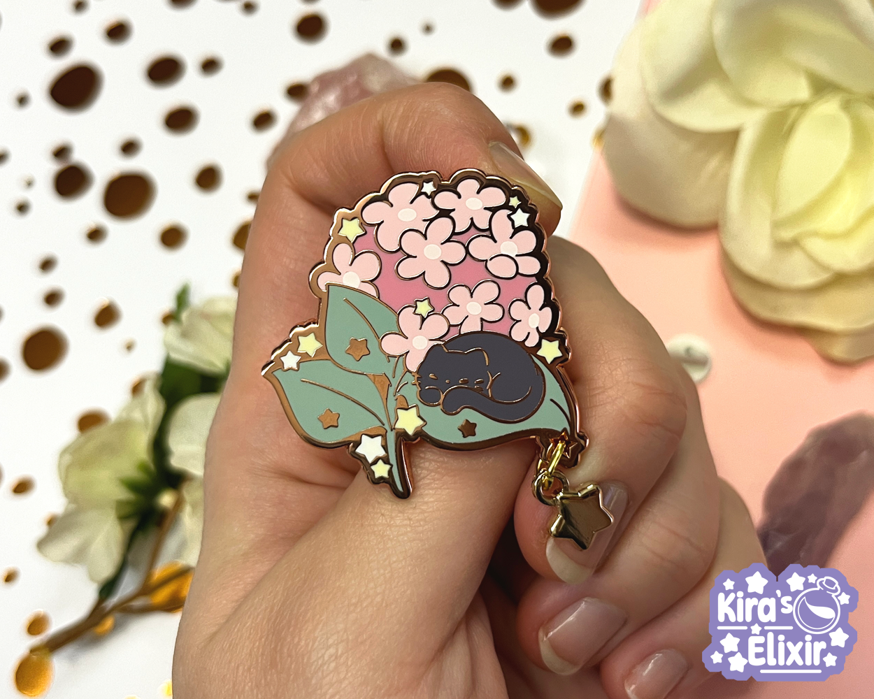 Sleepy Blossoms - hard enamel pin