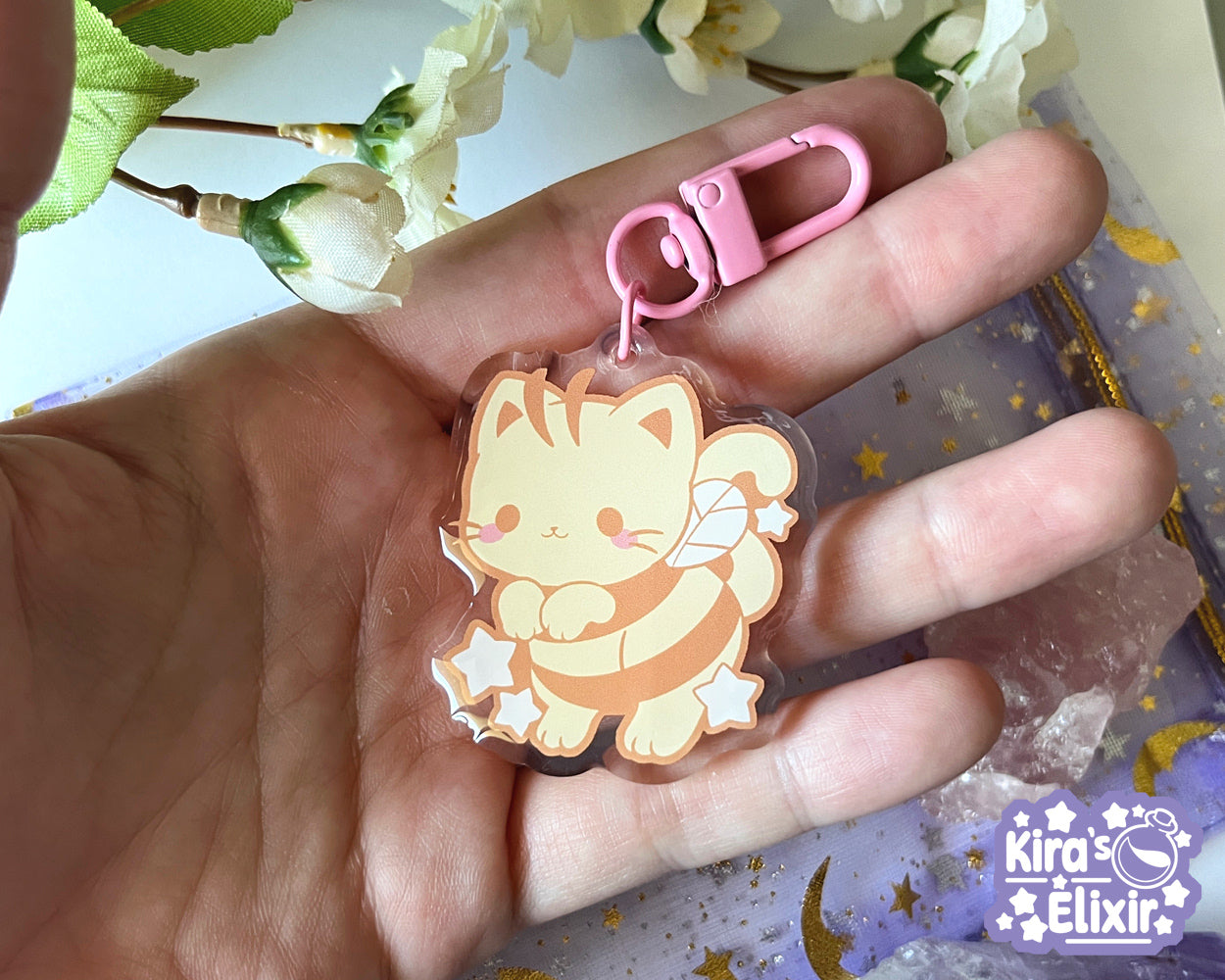 Bumblebee Kitty - acrylic keychain