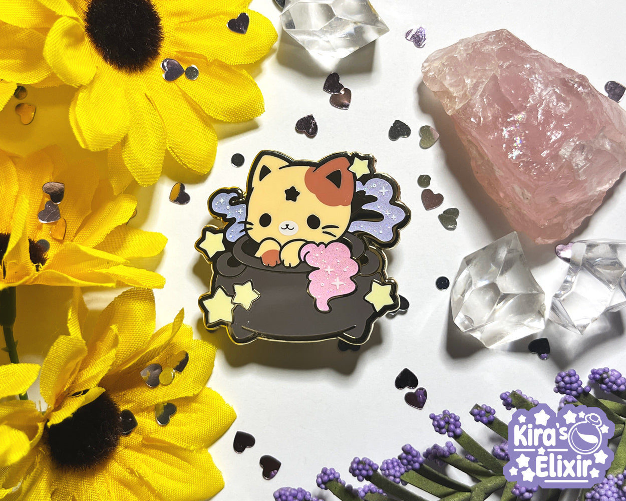 Cauldron Kitty - hard enamel pin