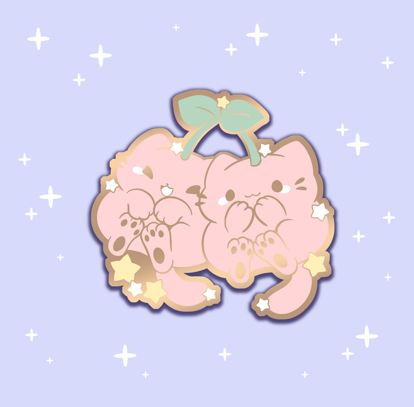 Cherry Cats - hard enamel pin