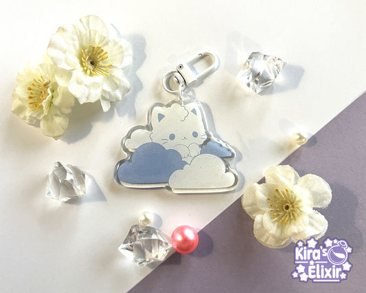 Cloud Kitty - acrylic keychain