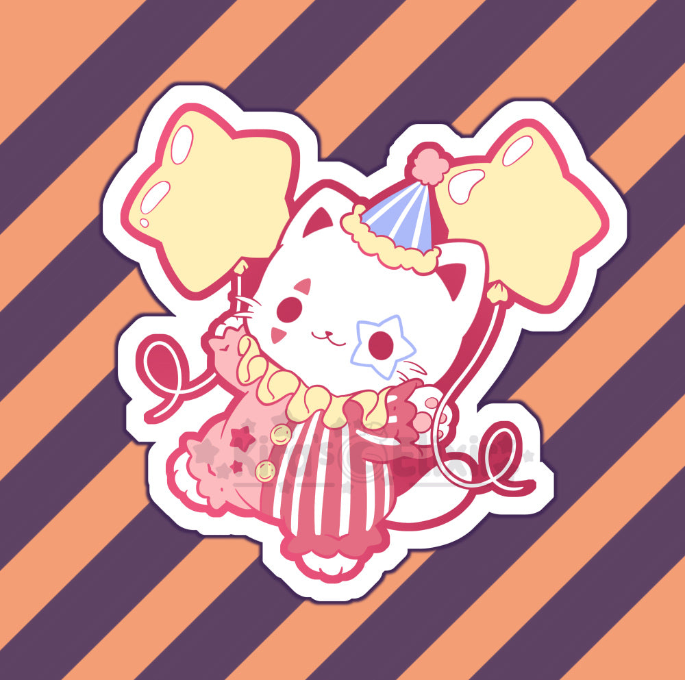 Clown Kitty - vinyl sticker
