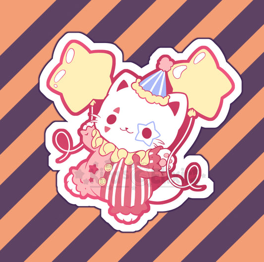 Clown Kitty - vinyl sticker