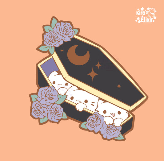Coffin Kitties - hard enamel pin