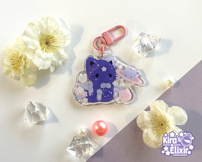 Cosmic Kitty - acrylic keychain