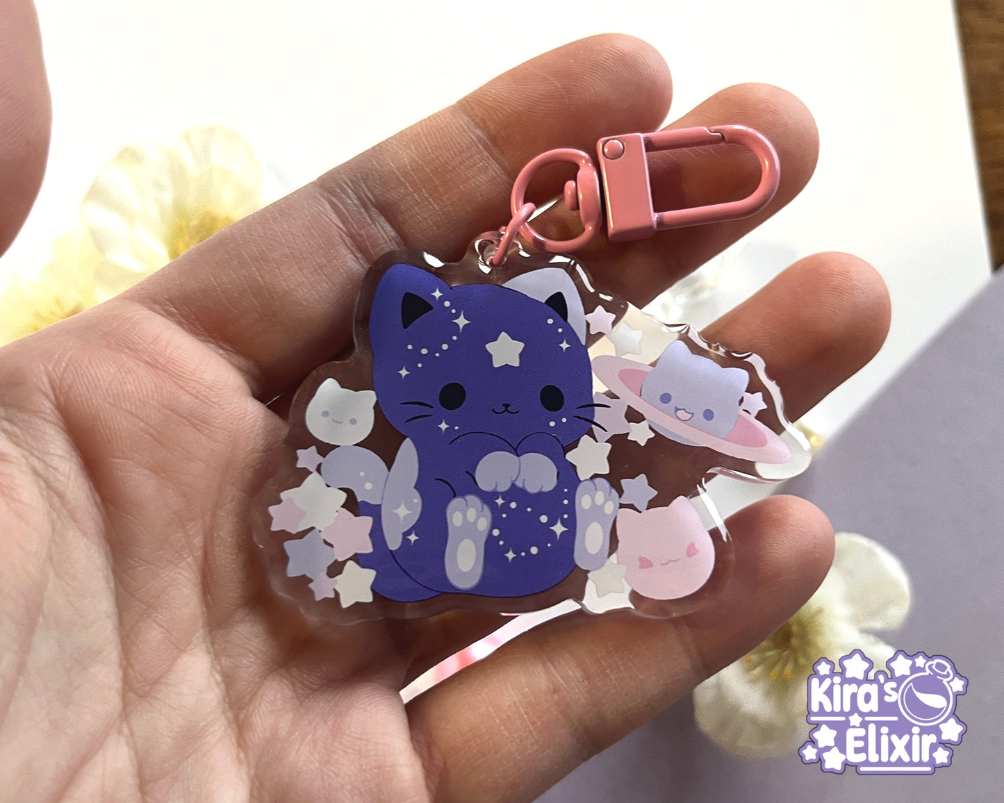 Cosmic Kitty - acrylic keychain