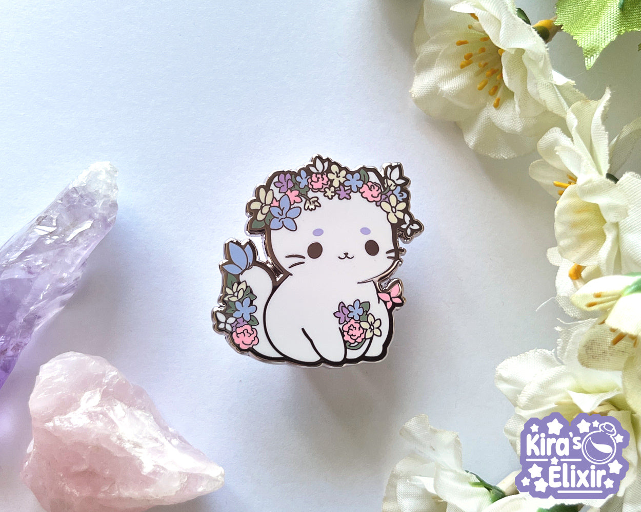Cottagecore Kitty - hard enamel pin