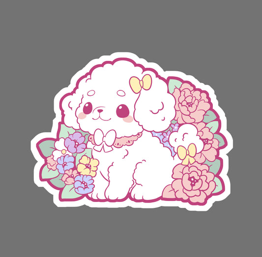 Cottagecore Poodle - vinyl sticker