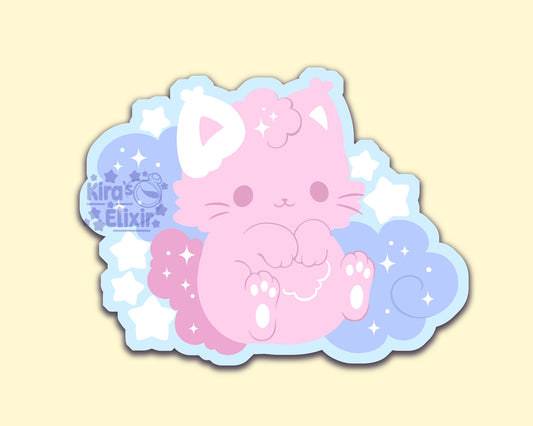 Cotton Candy Kitty - vinyl sticker