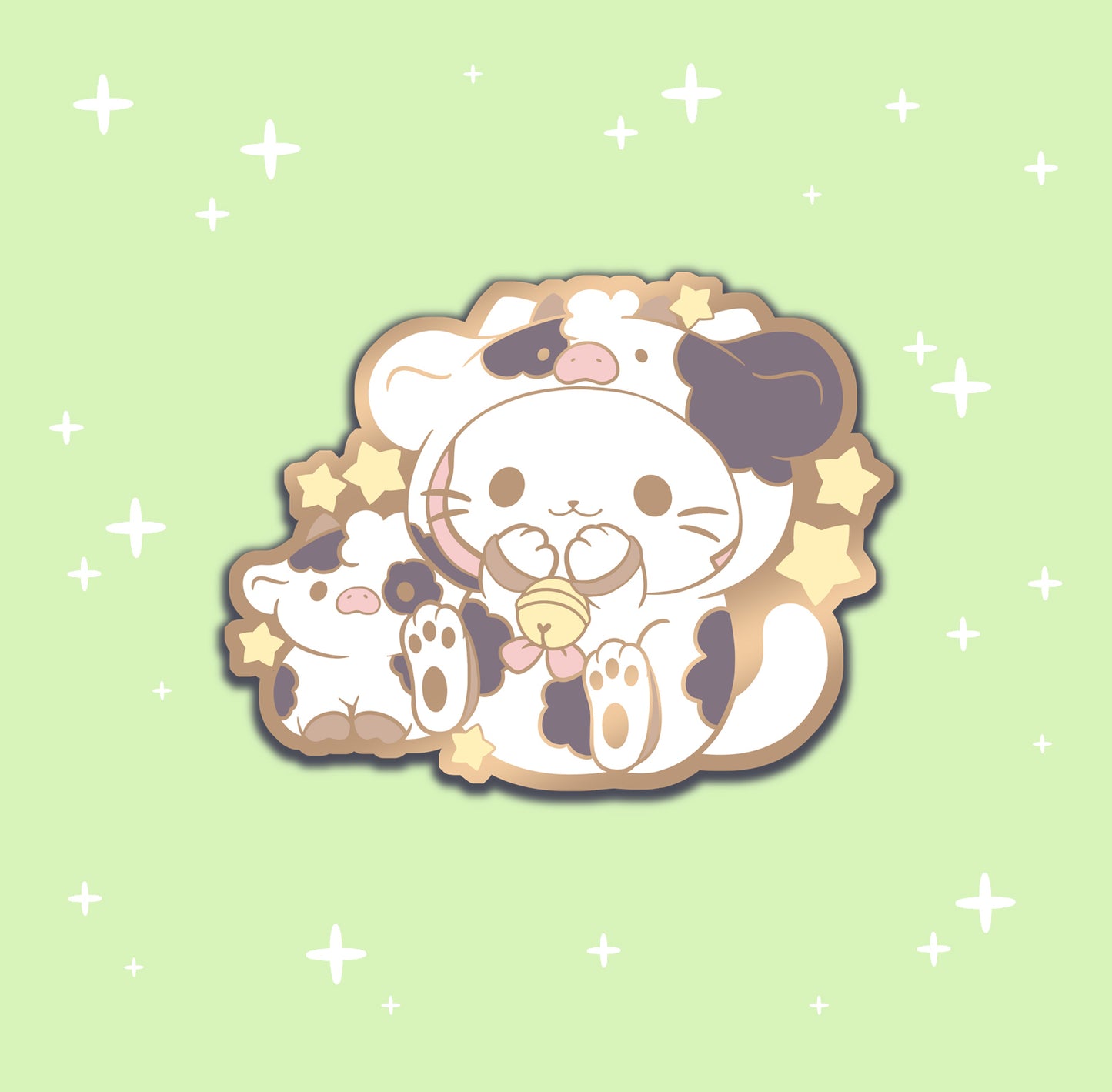 Cow Dressup - hard enamel pin