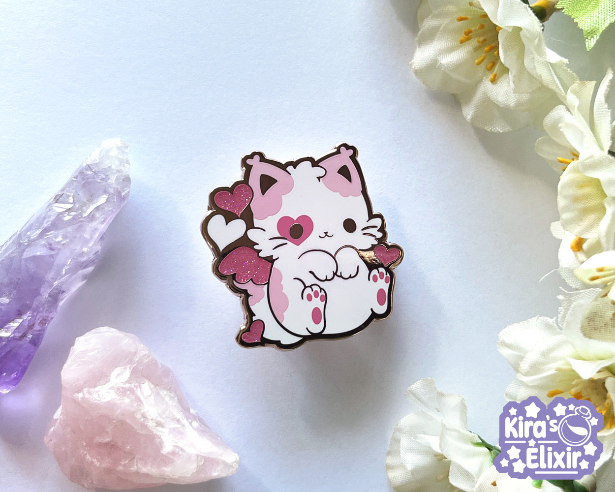 Cupid Kitty - hard enamel pin