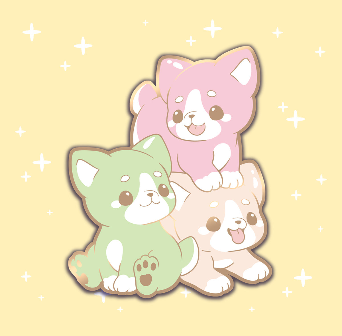 Dango Corgis - hard enamel pin