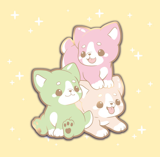 Dango Corgis - hard enamel pin