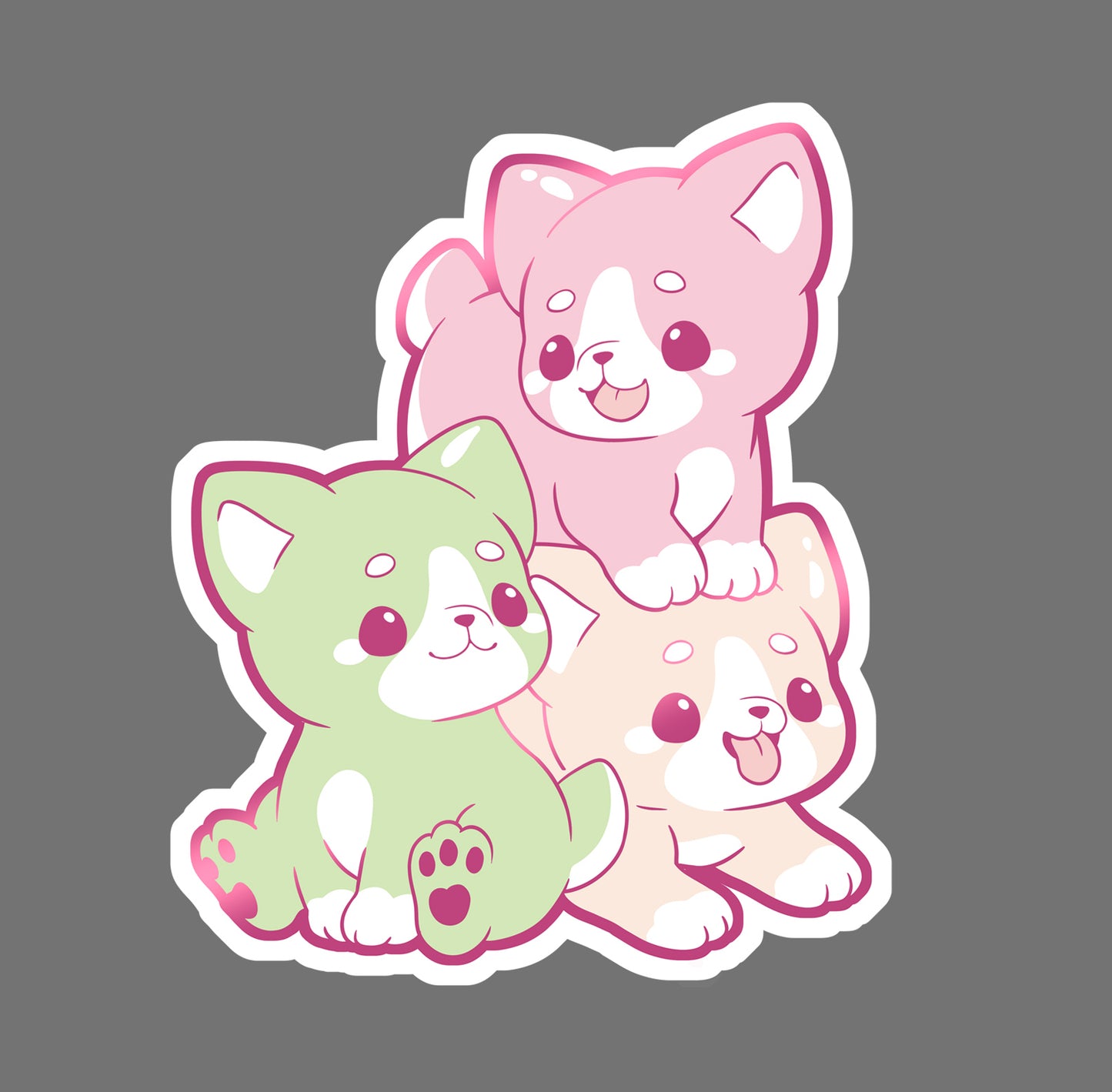 Dango Corgis - vinyl sticker